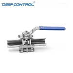 Flow of Coolant Liquid Cooling Water Sanitary Stainless Steel Three-Piece Welded Ball Valve
