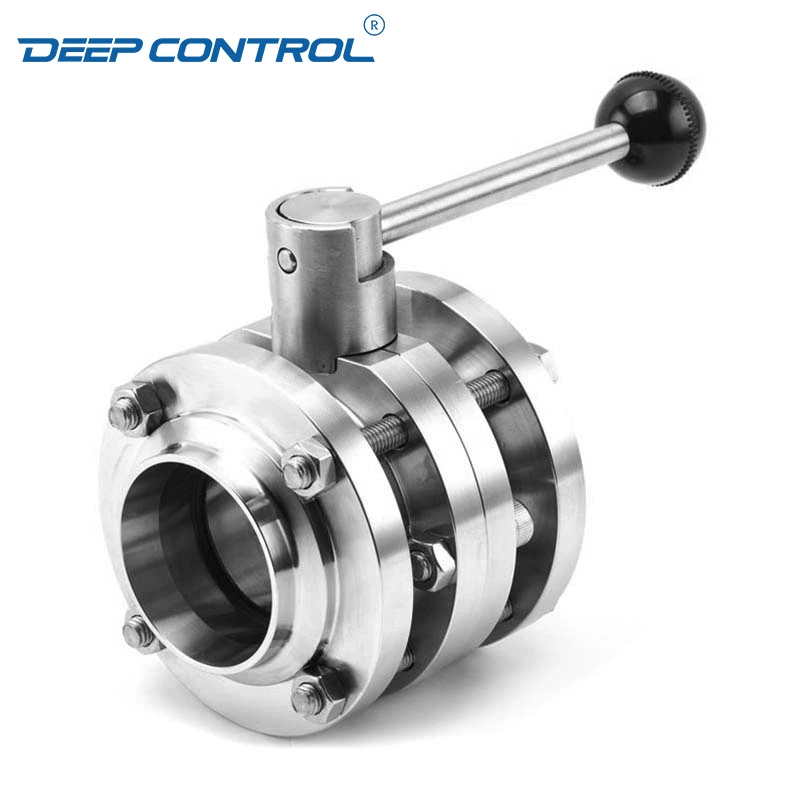 Liquid Water Cooling Data Center Hygienic Stainless Steel Three Piece Butterfly Valve