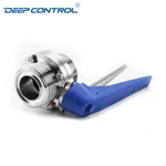 Liquid Cooling Water Data Center Hygienic Stainless Steel Thread Butterfly Valve With Plastic Handle