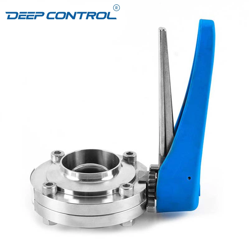 Coolant Distribution Units Data Center Sanitary Stainless Steel Welding Butterfly Valve With Plastic Handle
