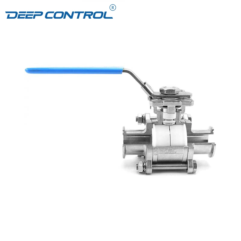 Liquid Cooling Water Leak Free Stainless Steel Hygienic Clamped Cavity Filled Seat FDA Three-Piece Ball Valve