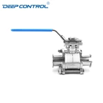 Liquid Cooling Water Leak Free Stainless Steel Hygienic Clamped Cavity Filled Seat FDA Three-Piece Ball Valve