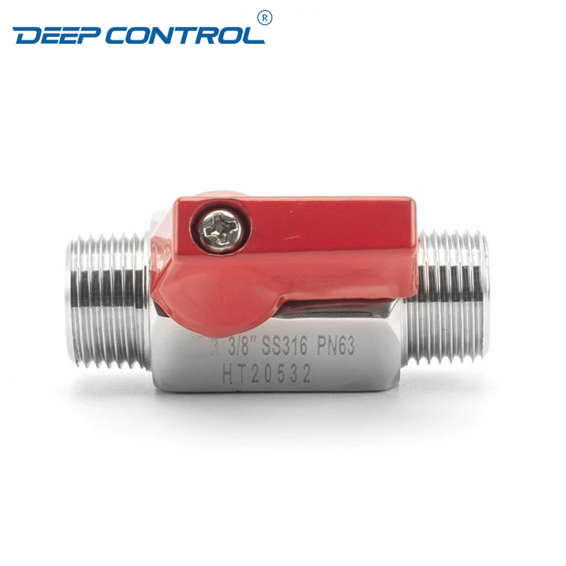 Liquid Cooling Water Prevent Leaks Stainless Steel SS304 SS316 PN63 NPT BSPT Thread Male Male Mini Ball Valve