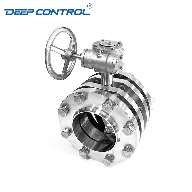 Liquid Cooling Water Data Center Free Leak Sanitary Worm Gear Operate 3 Piece Butterfly Valve