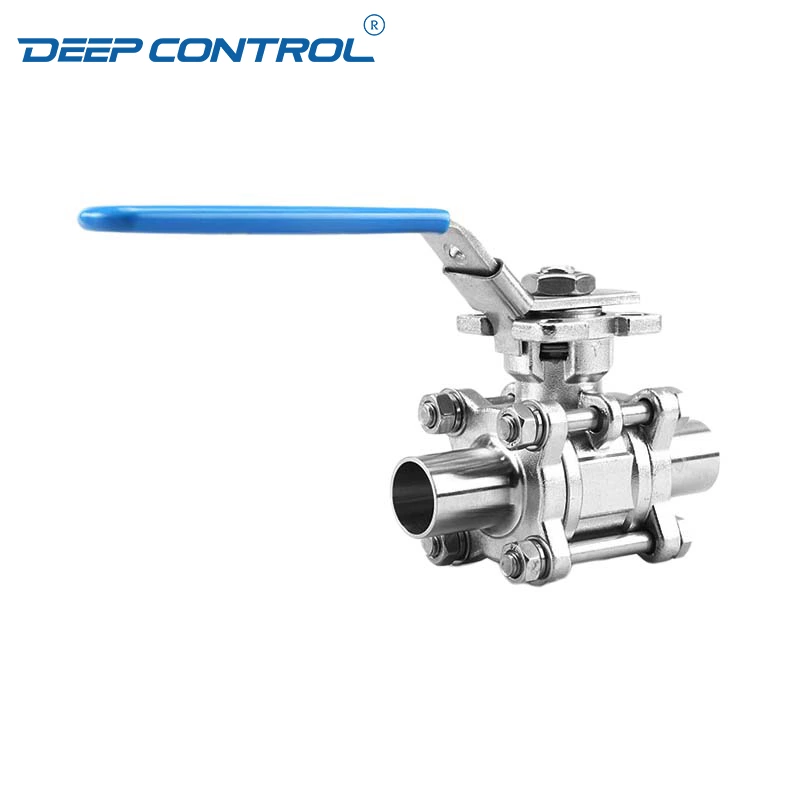 Data Center Liquid Cooling Water Sanitary 3PC Weld Encapsulated Seal High Platform ISO5211 Pad Ball Valve