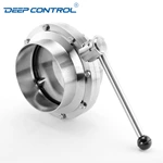 Data Center Liquid Cooling Water CDU 8 INCH Hygienic Stainless Steel Pull Handle Butterfly Valve