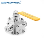 Corrosion-Resistant and Hygienic Data Center Cooling Water Sanitary Stainless Steel Tri Clamp PFA Lined Three Way Ball Valve