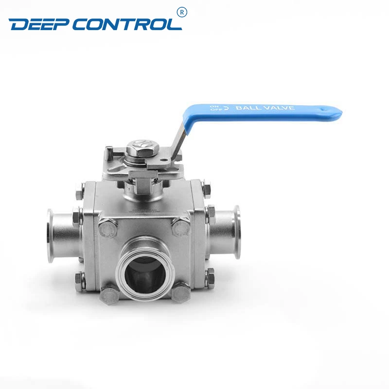 Sanitary Stainless Steel Water Cooling Liquid Data Center Encapsulated Clamped Four-Way Ball Valve