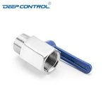 Stainless Steel Cooling Water Data Center BSPT NPT Thread Female Male Thread Mini Ball Valve with Extended Handle