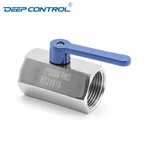 Leak Free Liquid Cooling Water DLC Stainless Steel BSPT NPT Female Thread Mini Ball Valve with Extended Handle