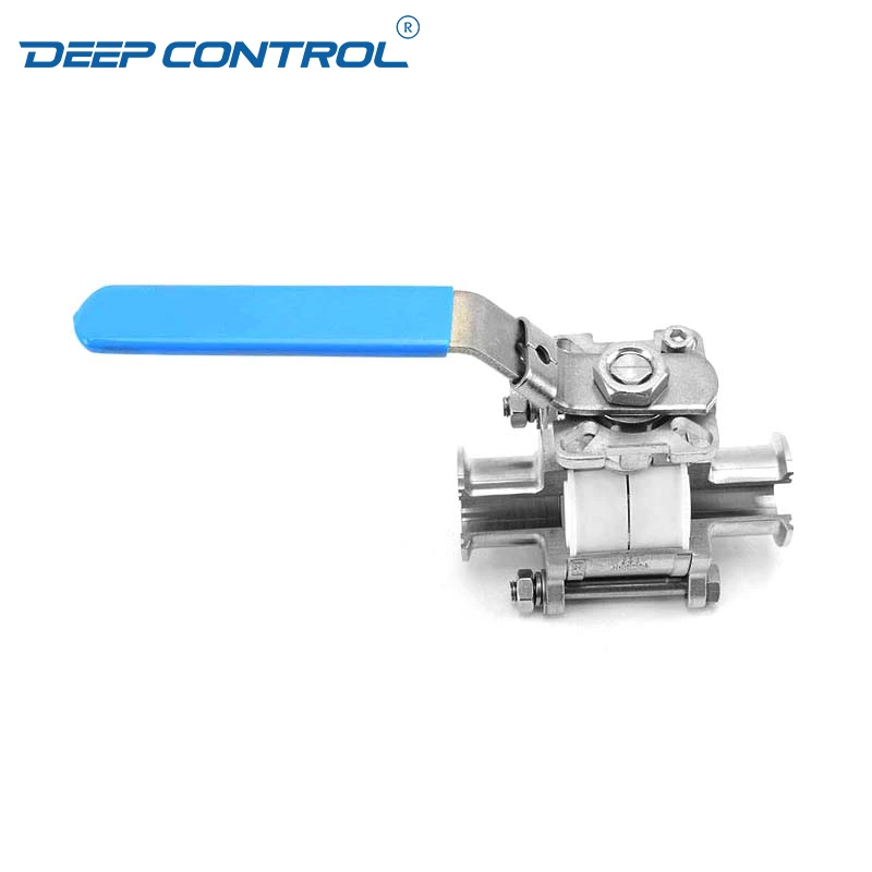Liquid Cooling Water Leak Free Stainless Steel Hygienic Clamped Cavity Filled Seat FDA Three-Piece Ball Valve