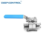 Liquid Cooling Water Leak Free Stainless Steel Hygienic Clamped Cavity Filled Seat FDA Three-Piece Ball Valve