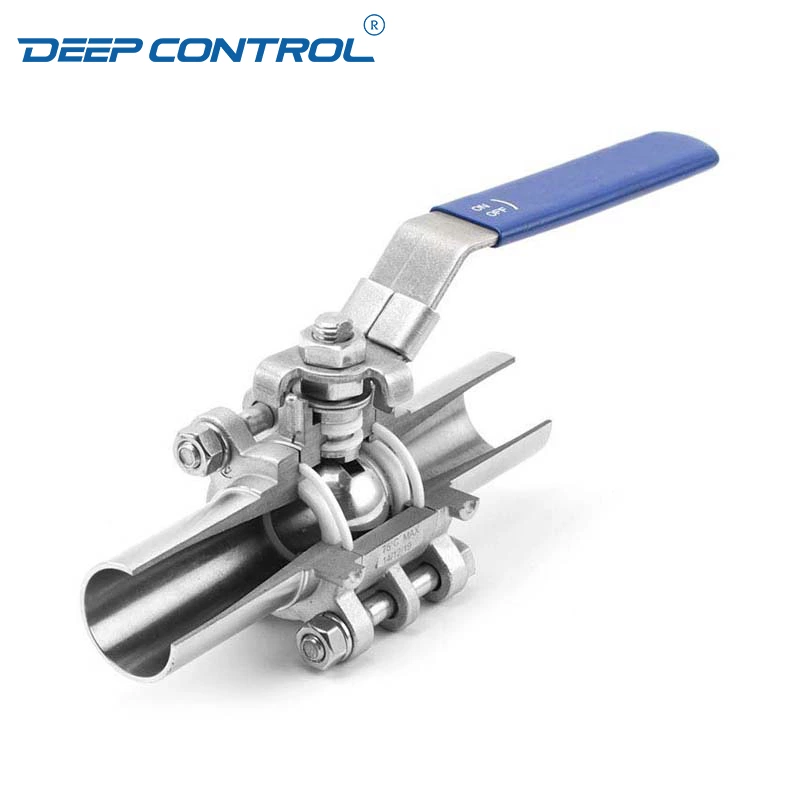 Flow of Coolant Liquid Cooling Water Sanitary Stainless Steel Three-Piece Welded Ball Valve