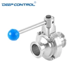 Data Center Liquid Cooling Direct to Chip Stainless Steel Tri-clamp Butterfly Ball Valve