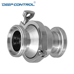 Hygienic Water Cooling Liquid Data Center Stainless Steel Thread Male Check Valve No Return Valve