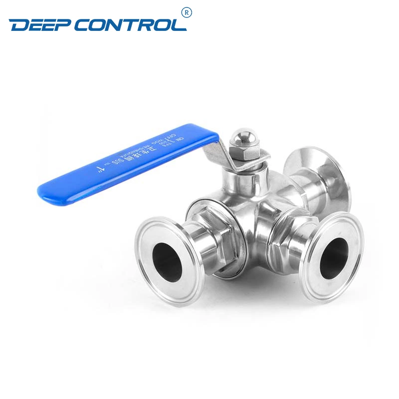 Zero Fluid Loss Water Cooling Liquid Data Center Hygienic Stainless Steel Tri-Clamp 3 Way Ball Valve