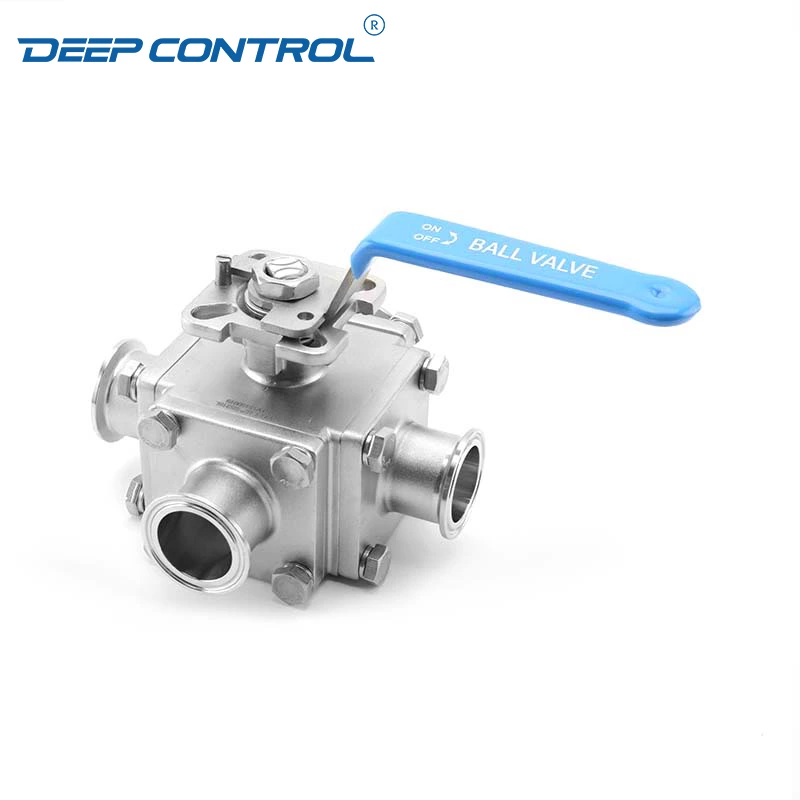 Sanitary Stainless Steel Water Cooling Liquid Data Center Encapsulated Clamped Four-Way Ball Valve