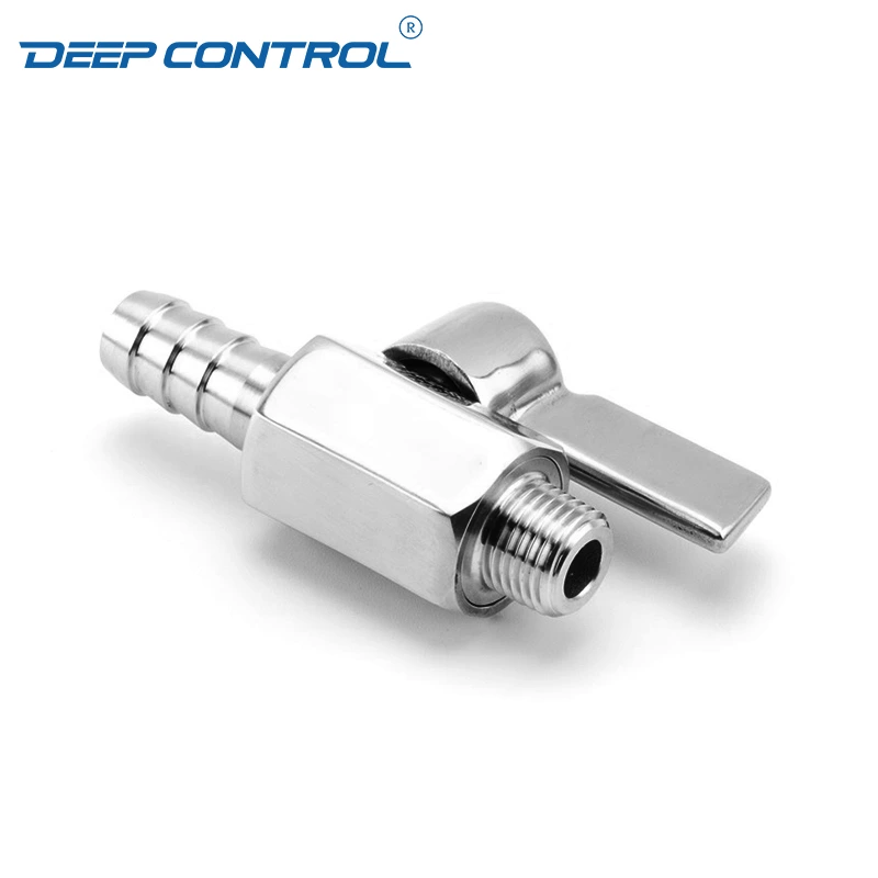 Water Cooling Liquid Data Center SS304 SS316 SS Handle NPT BSPT Thread Male Hose Rubber Adapter Stainless Steel Mini Ball Valve
