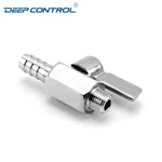Water Cooling Liquid Data Center SS304 SS316 SS Handle NPT BSPT Thread Male Hose Rubber Adapter Stainless Steel Mini Ball Valve