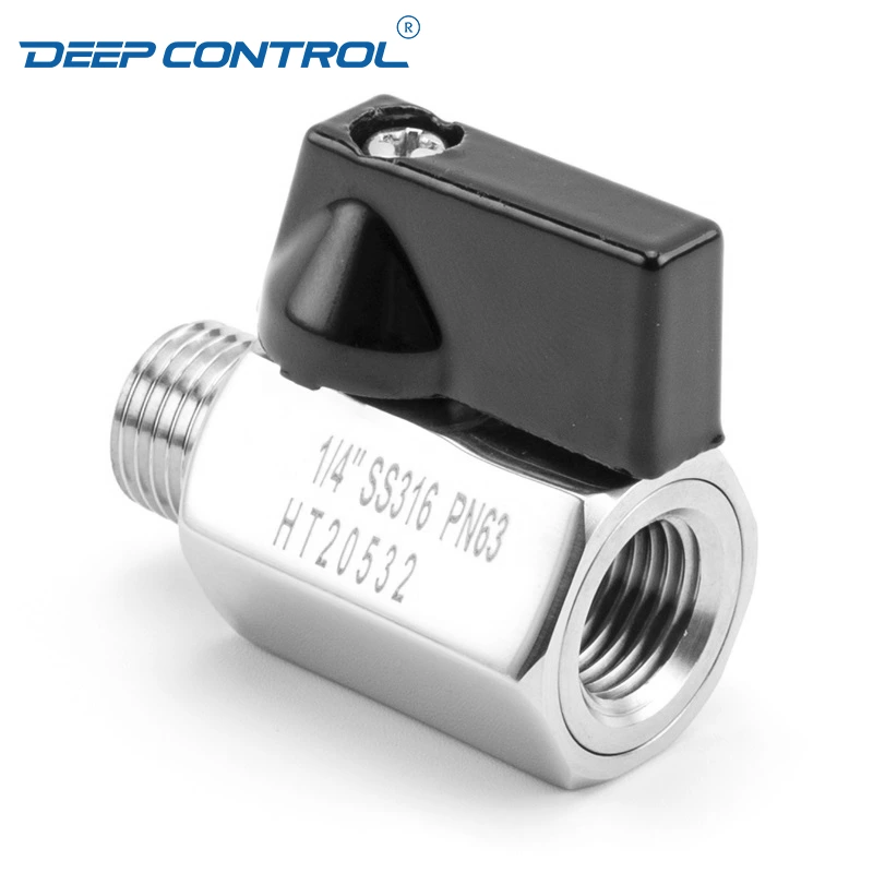 Data Center Cooling Water Leak Proof Connection Stainless Steel Male Female Thread BSPT NPT Mini Ball Valve