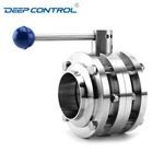 Liquid Water Cooling Data Center Hygienic Stainless Steel Three Piece Butterfly Valve
