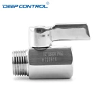 Liquid Cooling System Designs Data Center SS304 SS316 Stainless Steel Male Female BSPT NPT Thread Mini Ball Valve with SS Handle