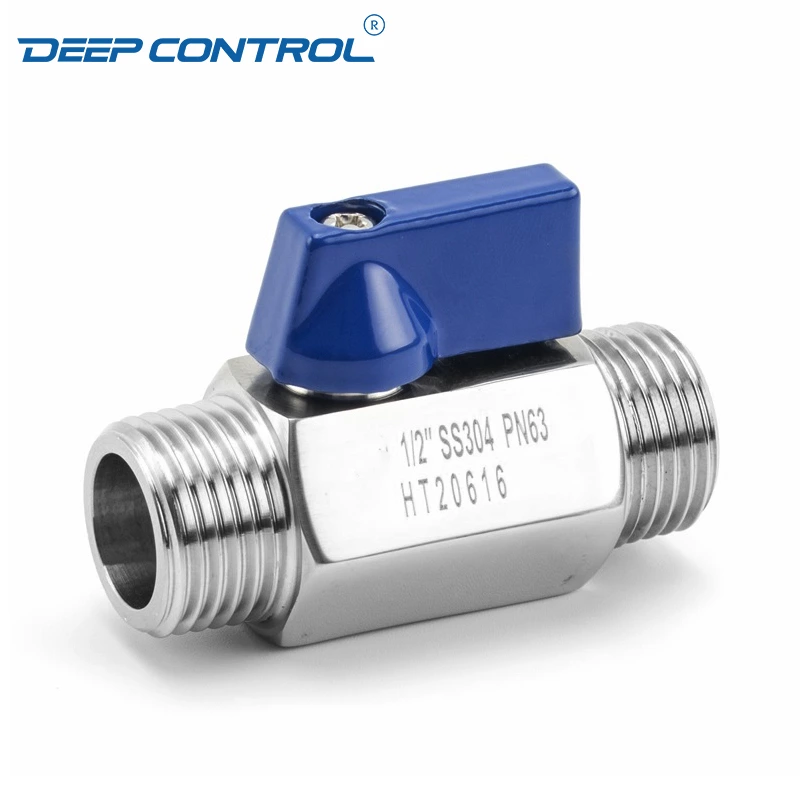 Energy Storage Liquid Cooling Water SS304 SS316 Stainless Steel PN63 BSPT Thread Male Male Mini Ball Valve