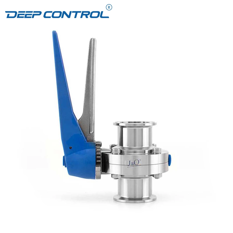 Cooling Water Energy Storage Sanitary Stainless Steel Tri-Clamp Butterfly Valve with Multi-Postion Gripper Handle