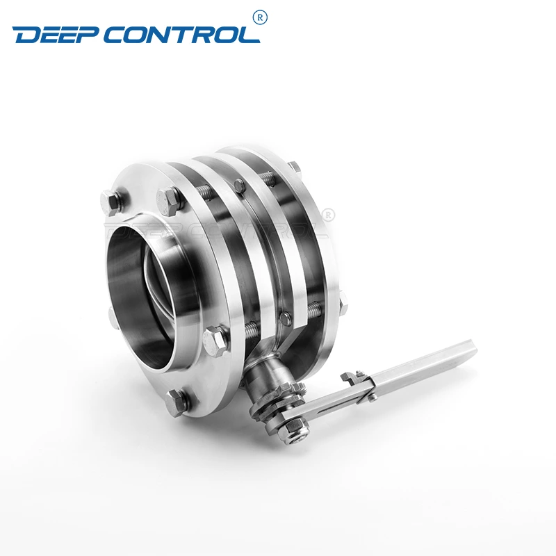 Liquid Cooling Water Data Center CDU Hygienic Stainless Steel Leak Free 3-Piece Butterfly Valve