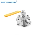 Corrosion-Resistant and Hygienic Data Center Cooling Water Sanitary Stainless Steel Tri Clamp PFA Lined Three Way Ball Valve