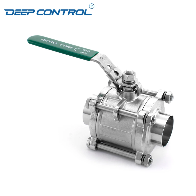 Energy Storage Water Data Cooling Water Hygienic Stainless Steel 3PC Butt Weld Ball Valve