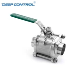 Energy Storage Water Data Cooling Water Hygienic Stainless Steel 3PC Butt Weld Ball Valve
