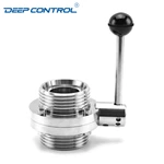Liquid Cooling System Design Hygienic Stainless Steel Hygienic Male-Male Butterfly Valve with Round Pull Handle