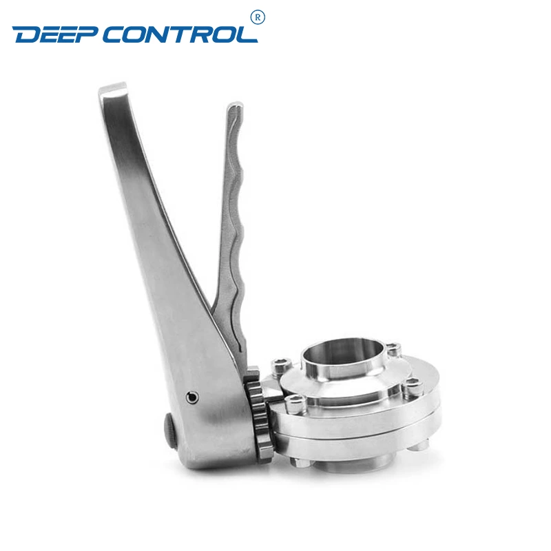 Coolant Distribution Units CDU Hygienic Weld Butterfly Valve with Stainless Steel Multi-Positon Gripper Handle
