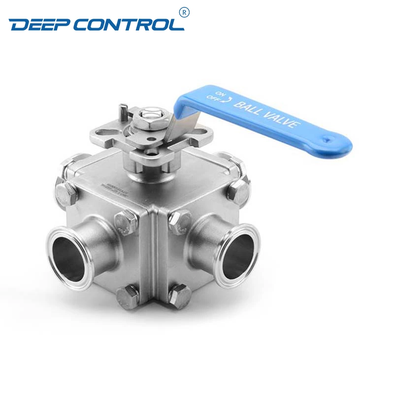 Sanitary Stainless Steel Water Cooling Liquid Data Center Encapsulated Clamped Four-Way Ball Valve