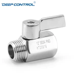 Liquid Cooling System Designs Data Center SS304 SS316 Stainless Steel Male Female BSPT NPT Thread Mini Ball Valve with SS Handle
