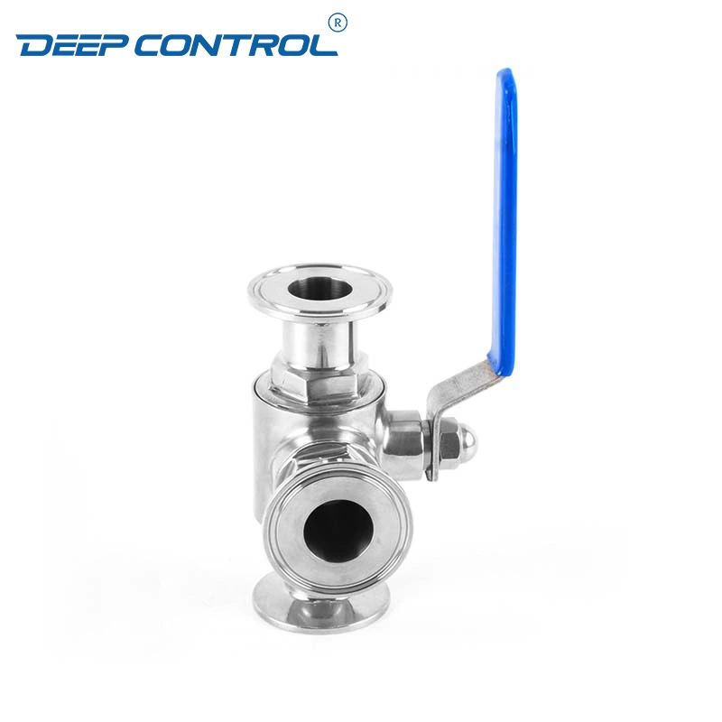 Zero Fluid Loss Water Cooling Liquid Data Center Hygienic Stainless Steel Tri-Clamp 3 Way Ball Valve