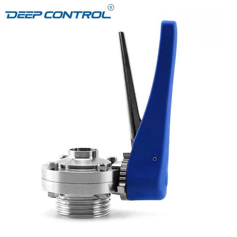 Direct to Chip Liquid Cooling Sanitary Stainless Steel Thread Weld Butterfly Valve With Plastic Handle