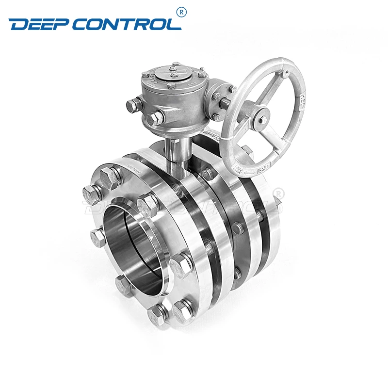 Liquid Cooling Water Data Center Free Leak Sanitary Worm Gear Operate 3 Piece Butterfly Valve