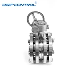 Liquid Cooling Water Data Center Free Leak Sanitary Worm Gear Operate 3 Piece Butterfly Valve