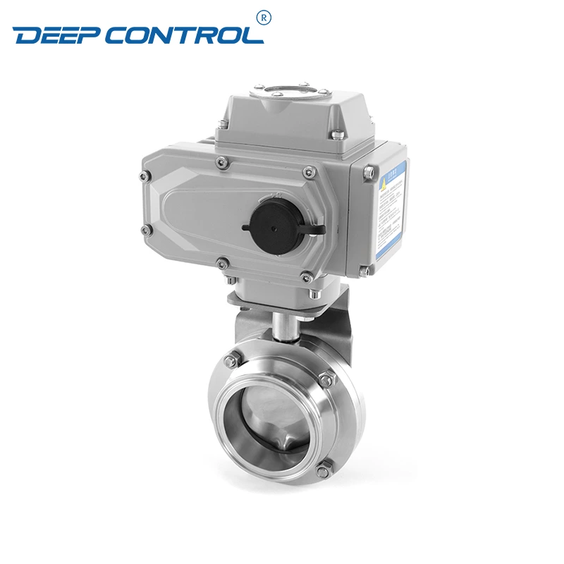 Data Center Cooling Water Sanitary Stainless Steel Electric Clamp Butterfly Valve