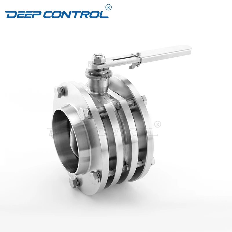 Liquid Cooling Water Data Center CDU Hygienic Stainless Steel Leak Free 3-Piece Butterfly Valve
