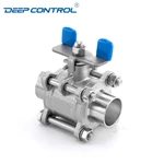 Liquid Cooling Water Leak Free Data Center Manual 3PC Hygienic SS304 SS316L Ball Valve