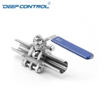 Flow of Coolant Liquid Cooling Water Sanitary Stainless Steel Three-Piece Welded Ball Valve