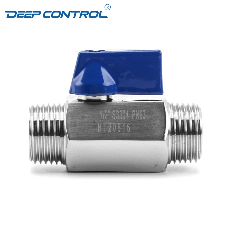 Energy Storage Liquid Cooling Water SS304 SS316 Stainless Steel PN63 BSPT Thread Male Male Mini Ball Valve