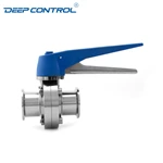Cooling Water Energy Storage Sanitary Stainless Steel Tri-Clamp Butterfly Valve with Multi-Postion Gripper Handle