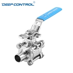 Data Center Liquid Cooling Water Sanitary 3PC Weld Encapsulated Seal High Platform ISO5211 Pad Ball Valve