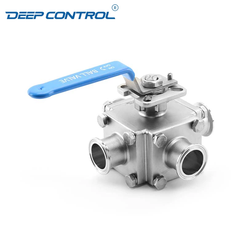 Sanitary Stainless Steel Water Cooling Liquid Data Center Encapsulated Clamped Four-Way Ball Valve