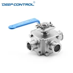 Sanitary Stainless Steel Water Cooling Liquid Data Center Encapsulated Clamped Four-Way Ball Valve