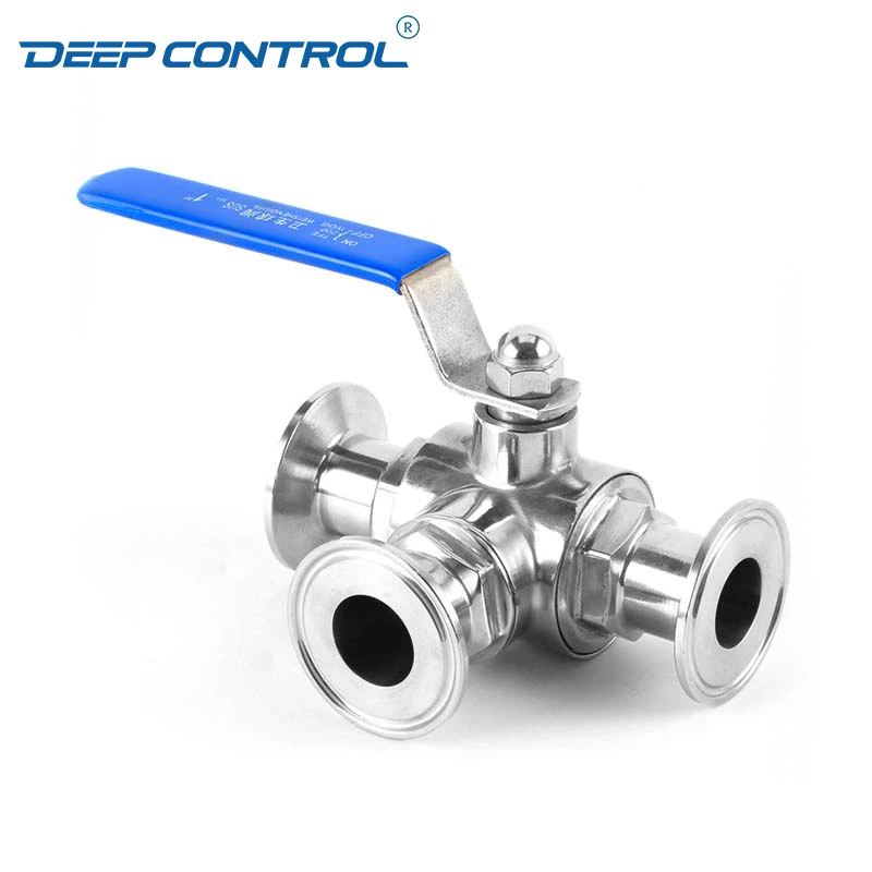 Zero Fluid Loss Water Cooling Liquid Data Center Hygienic Stainless Steel Tri-Clamp 3 Way Ball Valve